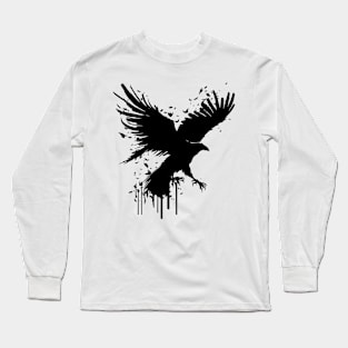 flying black raven Long Sleeve T-Shirt